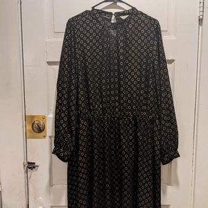 Modcloth Established Aplomb Black and Gold Dress